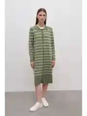 Серый вязаное платье с длинным рукавом