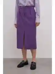Фиолетовый юбка миди с разрезами