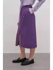 Фиолетовый юбка миди с разрезами