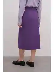 Фиолетовый юбка миди с разрезами