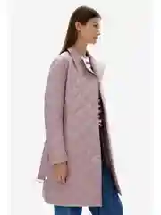 Розовый полупальто утепленное с поясом