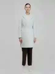 Голубой полупальто утепленное с поясом