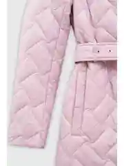 Розовый полупальто утепленное с поясом
