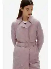 Розовый полупальто утепленное с поясом