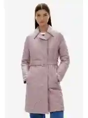 Розовый полупальто утепленное с поясом