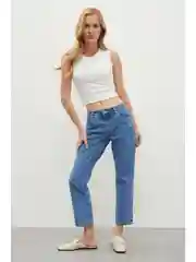 Голубой джинсы regular fit женские
