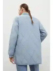 Бежевый утепленное стеганое пальто