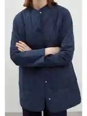Синий утепленное стеганое пальто