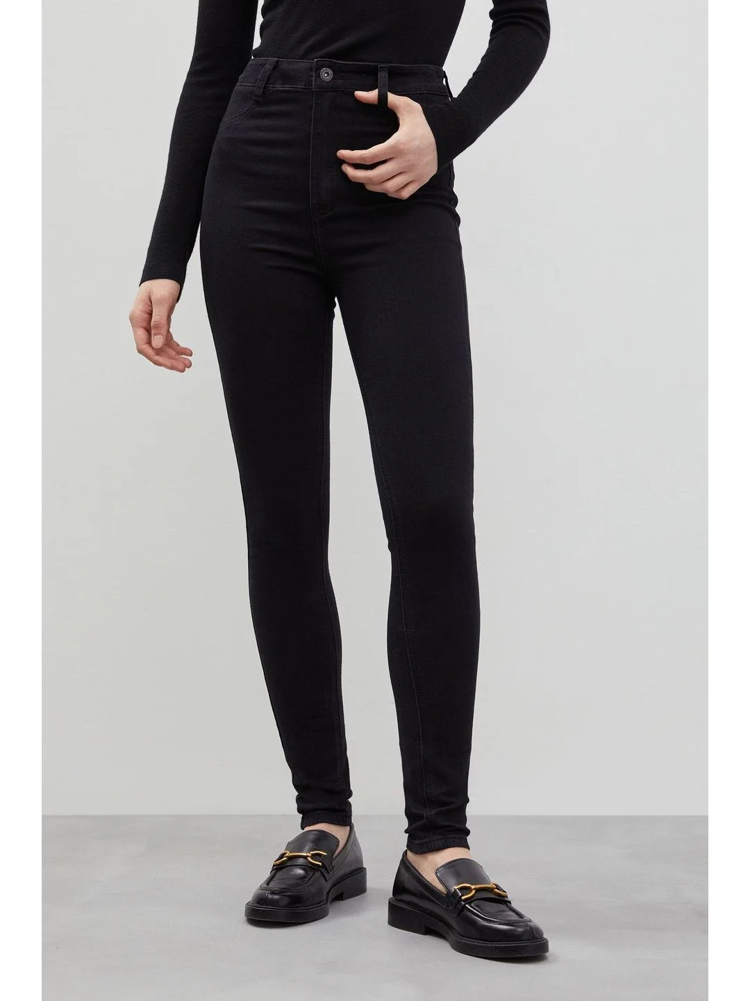 Черный джинсы skinny fit женские