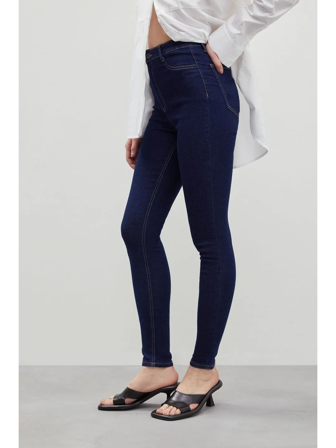 Синий джинсы skinny fit женские