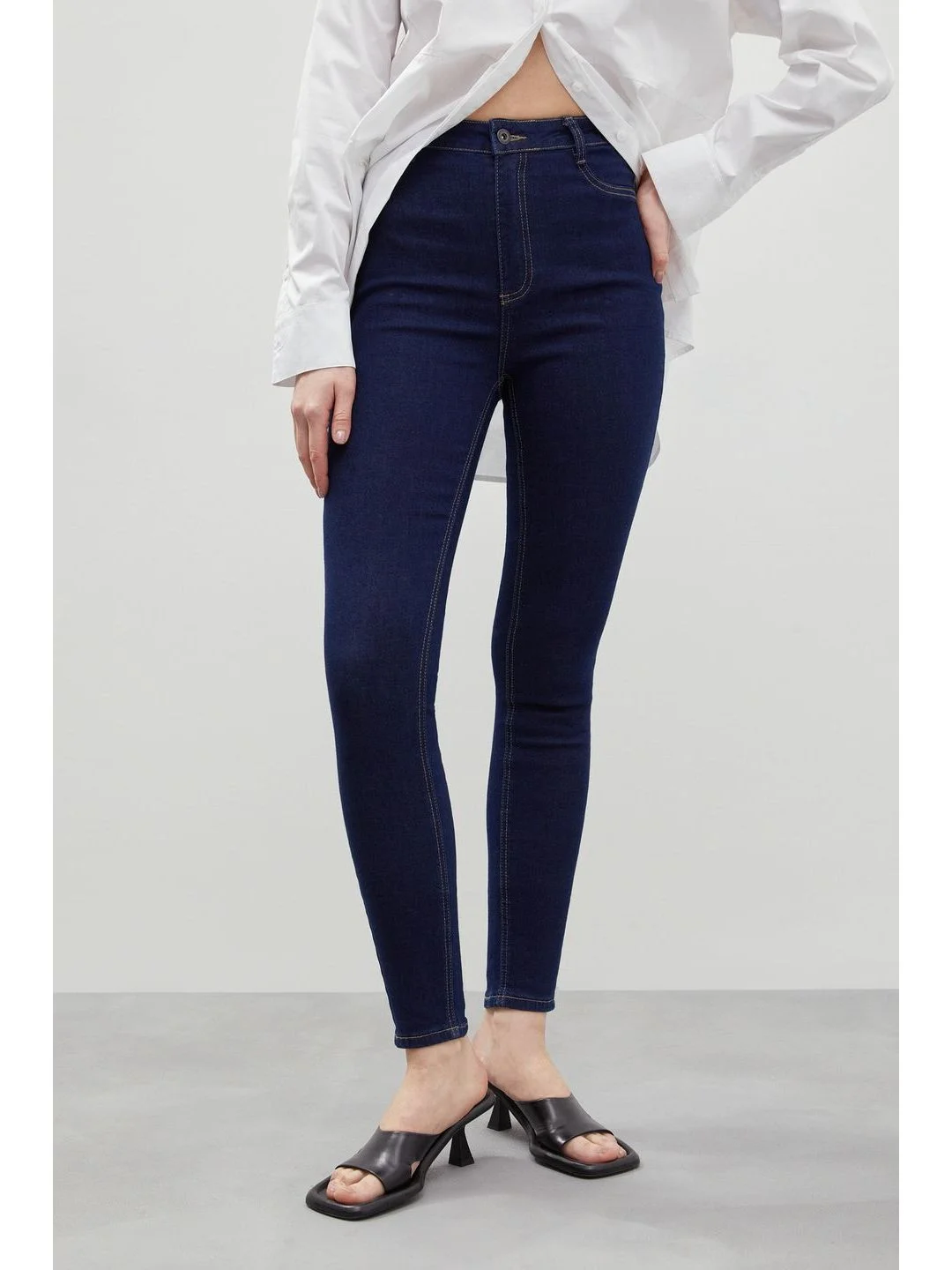Синий джинсы skinny fit женские
