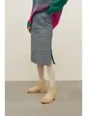 Серый прямая утепленная юбка