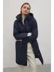 Бежевый стеганое утепленное пальто