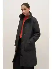 Синий стеганое утепленное пальто