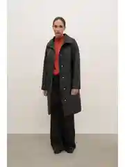 Синий стеганое утепленное пальто