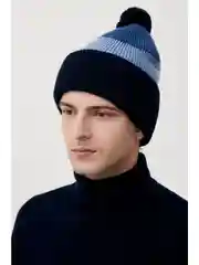 Синий шапка трикотажная мужская