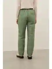 Зеленый брюки утепленные с эластичным поясом