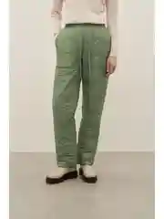 Зеленый брюки утепленные с эластичным поясом