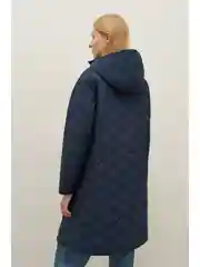 Синий полупальто утепленное с капюшоном