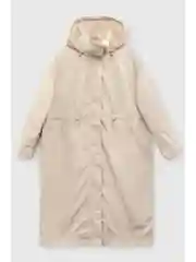 Бежевый плащ с капюшоном