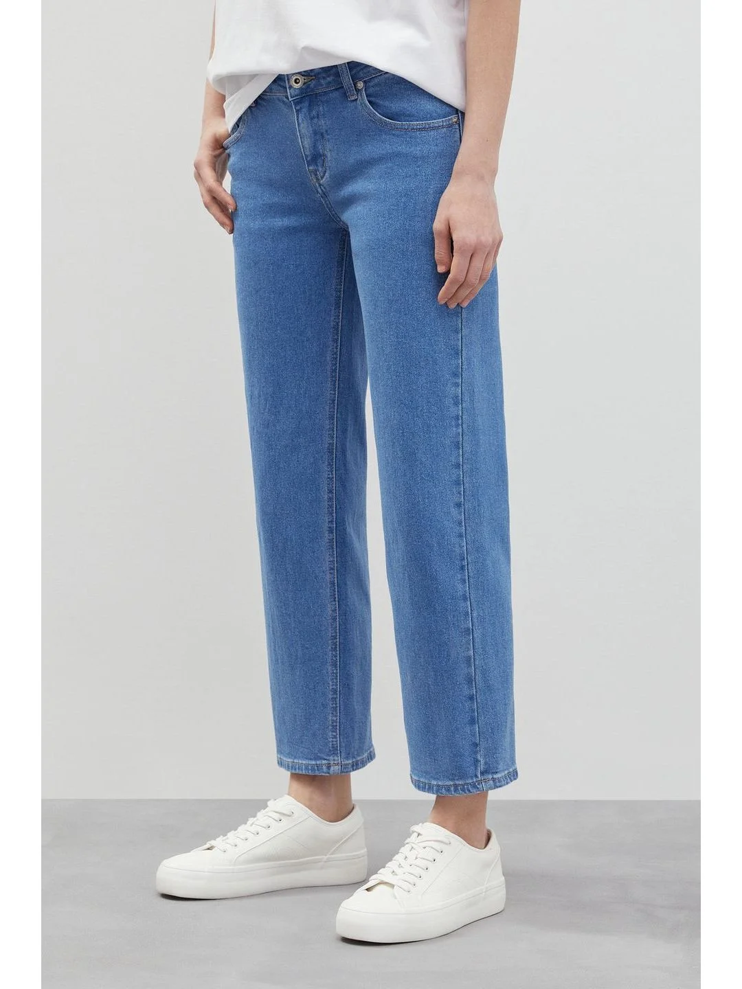 Синий джинсы regular fit женские