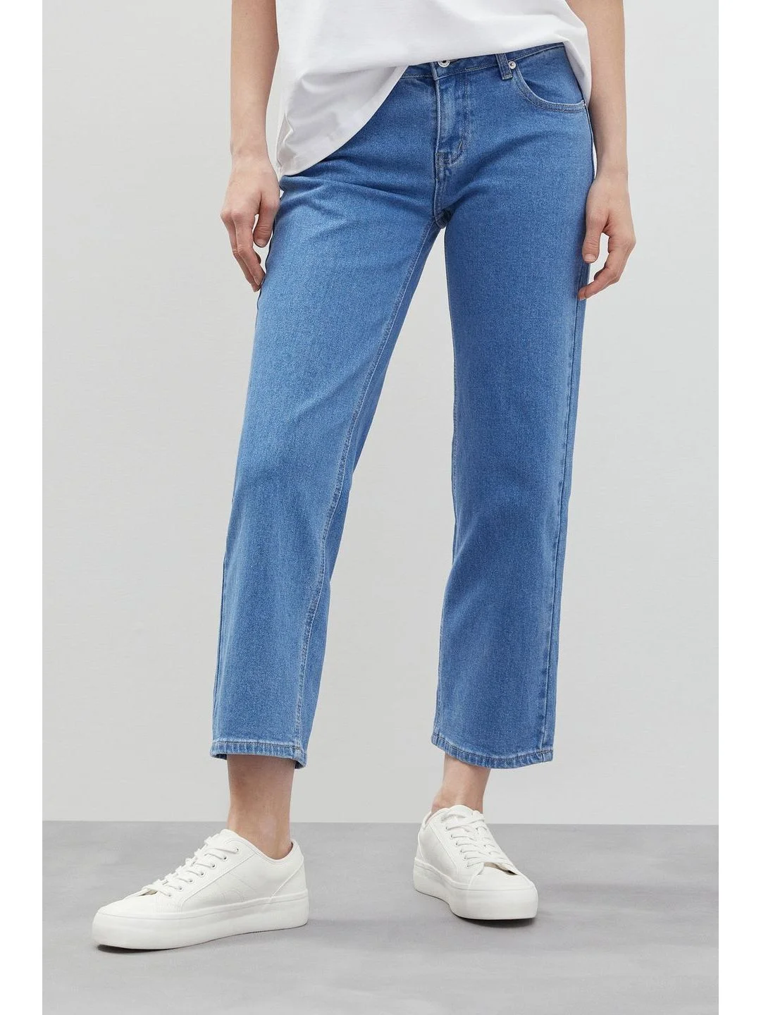 Синий джинсы regular fit женские