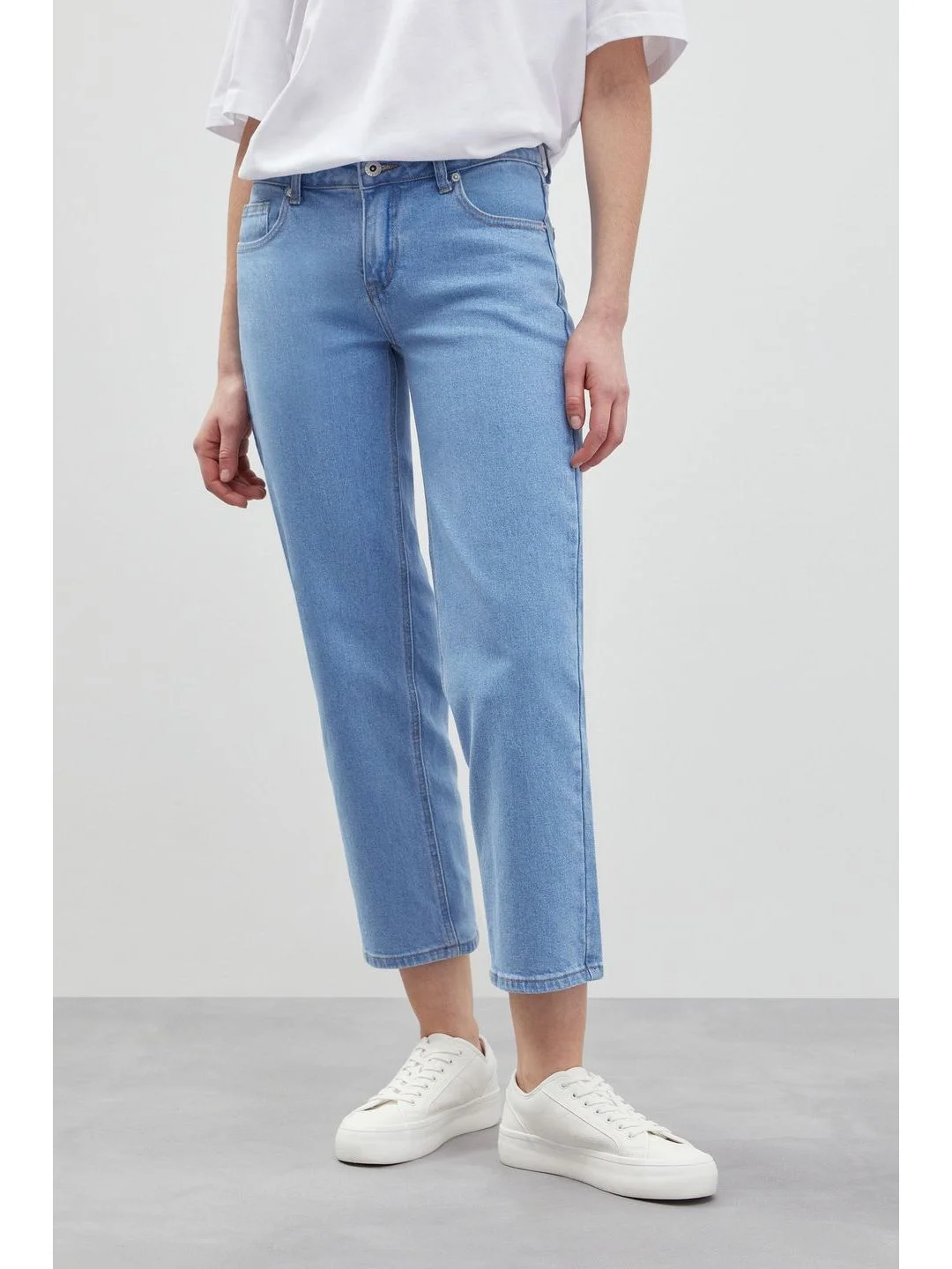 Голубой джинсы regular fit женские