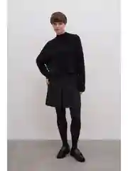 Черный трикотажный джемпер с кашемиром