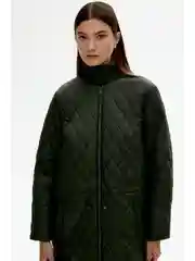 Зеленый утепленное полупальто с утяжником
