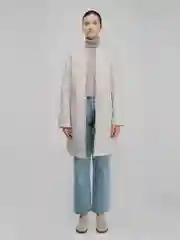Бежевый утепленное полупальто с утяжником