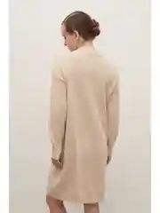 Бежевый вязаное платье с шерстью