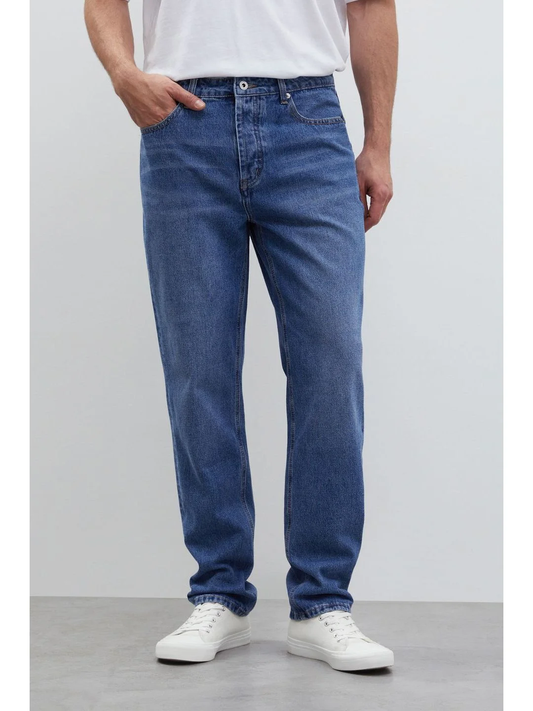 Синий джинсы regular fit мужские