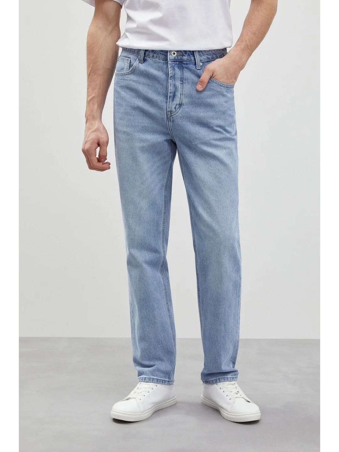 Голубой джинсы regular fit мужские