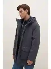 Синий полупальто утепленное с хлопком