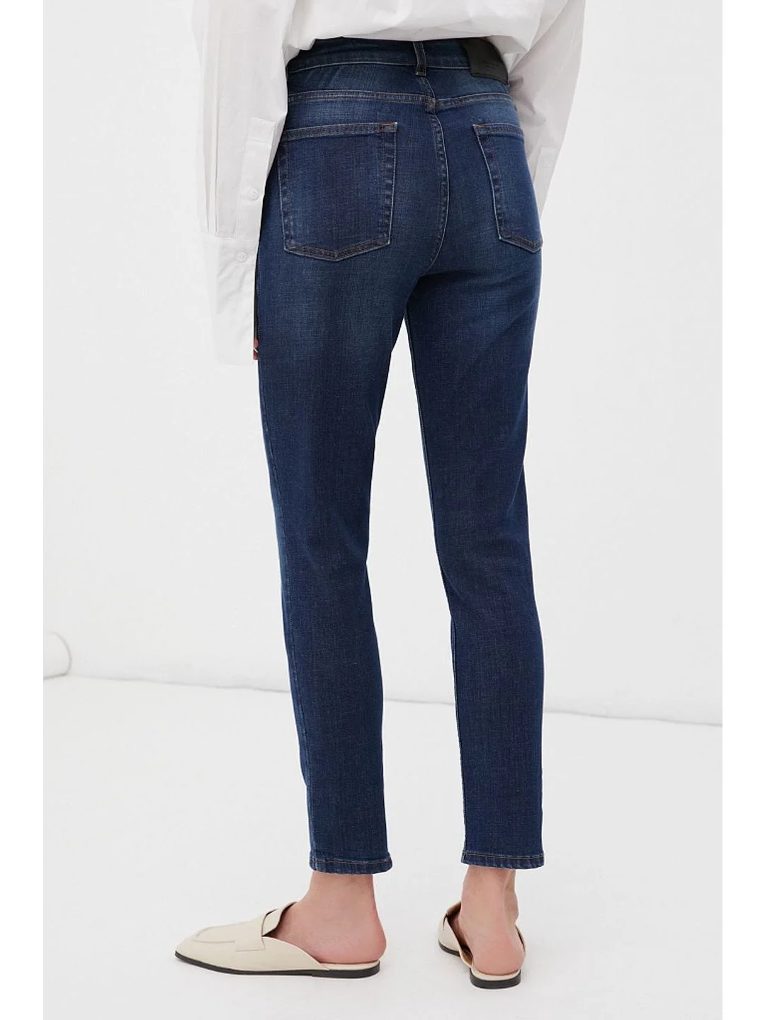 Синий джинсы slim fit женские