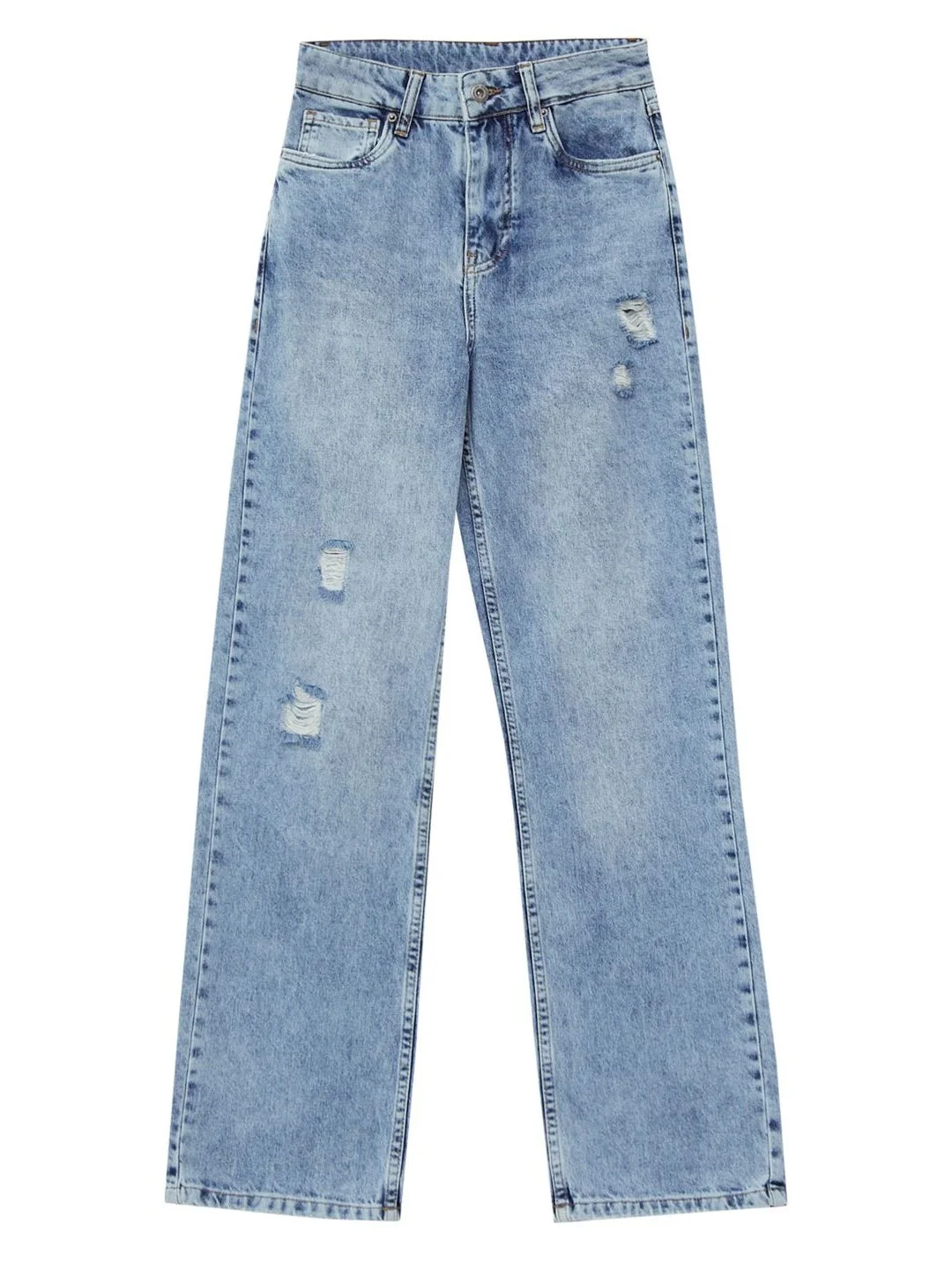 Голубой джинсы straight fit женские