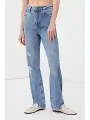 Голубой джинсы straight fit женские