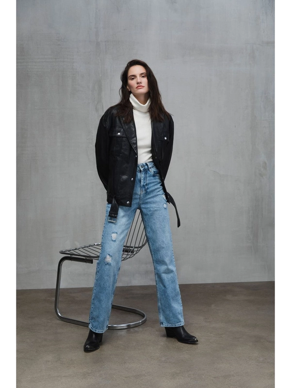 Джинсы straight fit женские