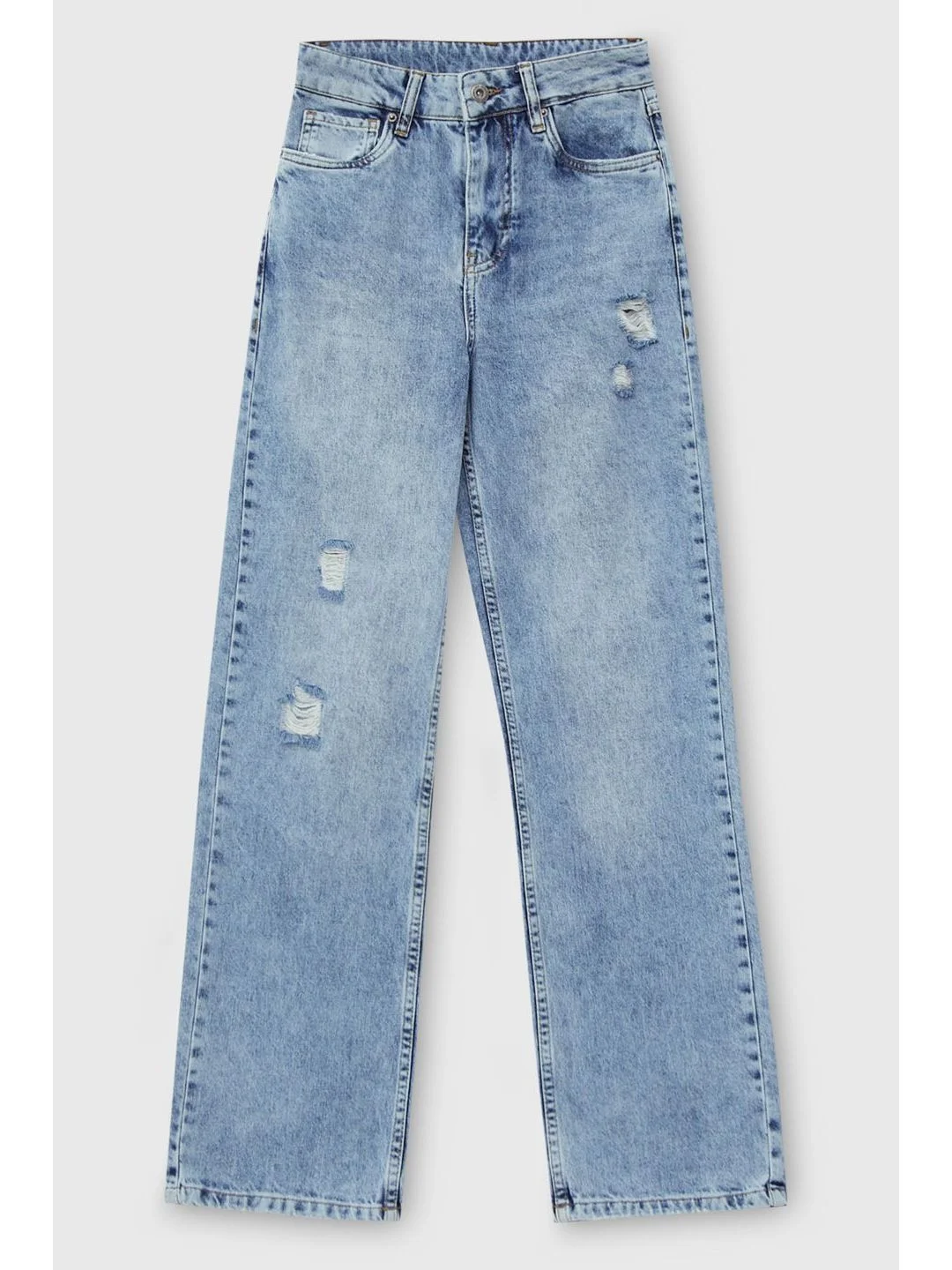 Голубой джинсы straight fit женские