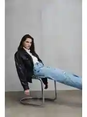 Голубой джинсы straight fit женские