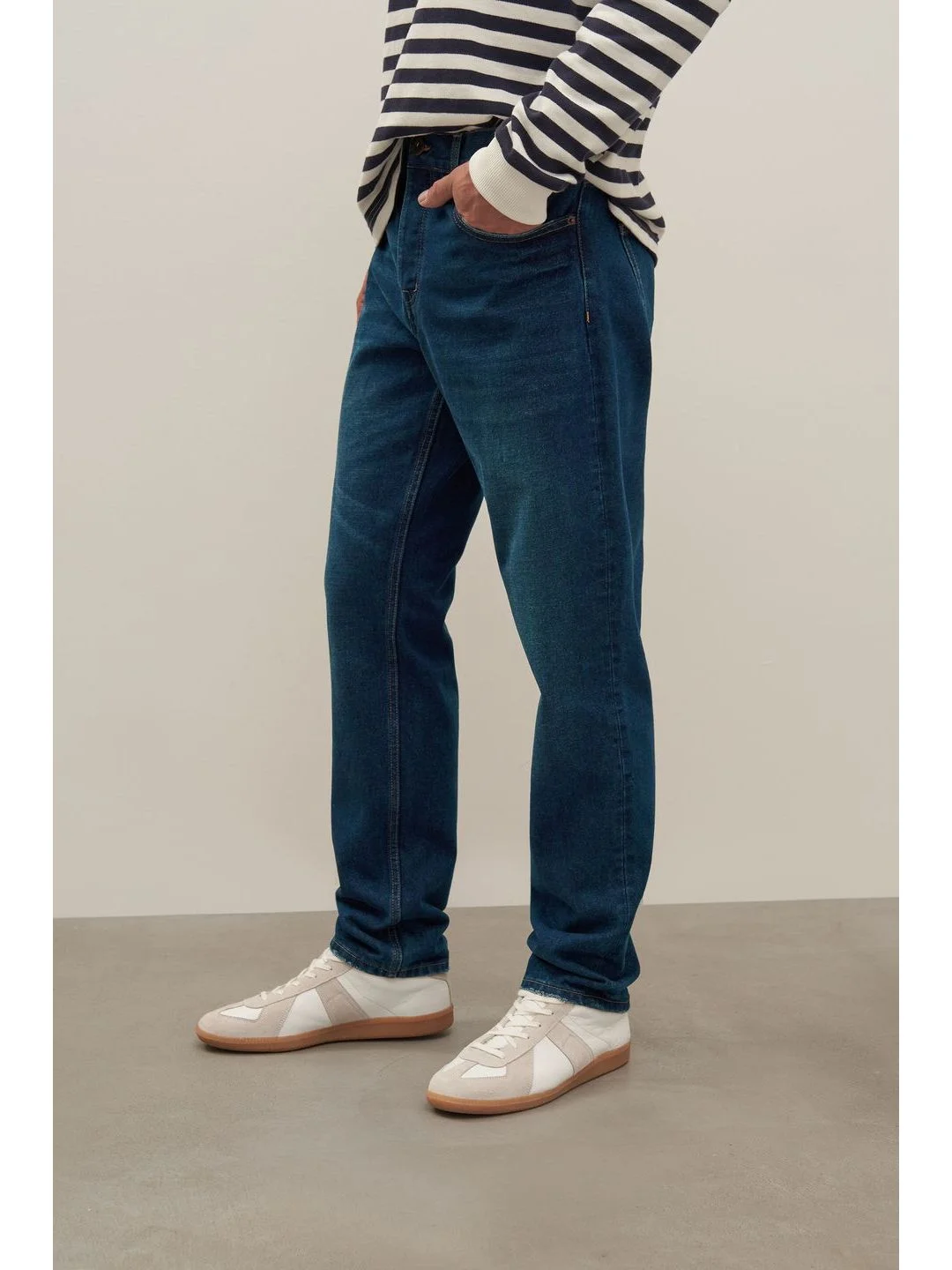 Синий джинсы slim fit мужские