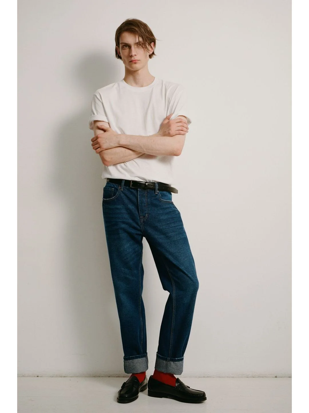 Синий джинсы slim fit мужские