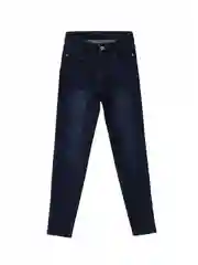 Синий утепленные джинсы straight fit женские