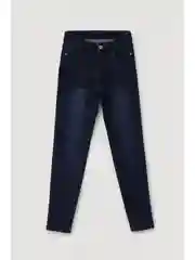 Синий утепленные джинсы straight fit женские