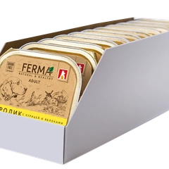 Влажный корм для собак Ferma, кролик с курицей и яблоками, 150 г*11шт
