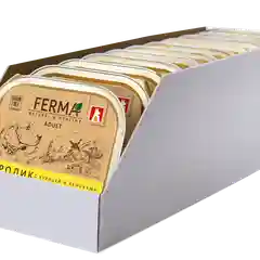 Влажный корм для собак Ferma, кролик с курицей и яблоками, 150 г*11шт