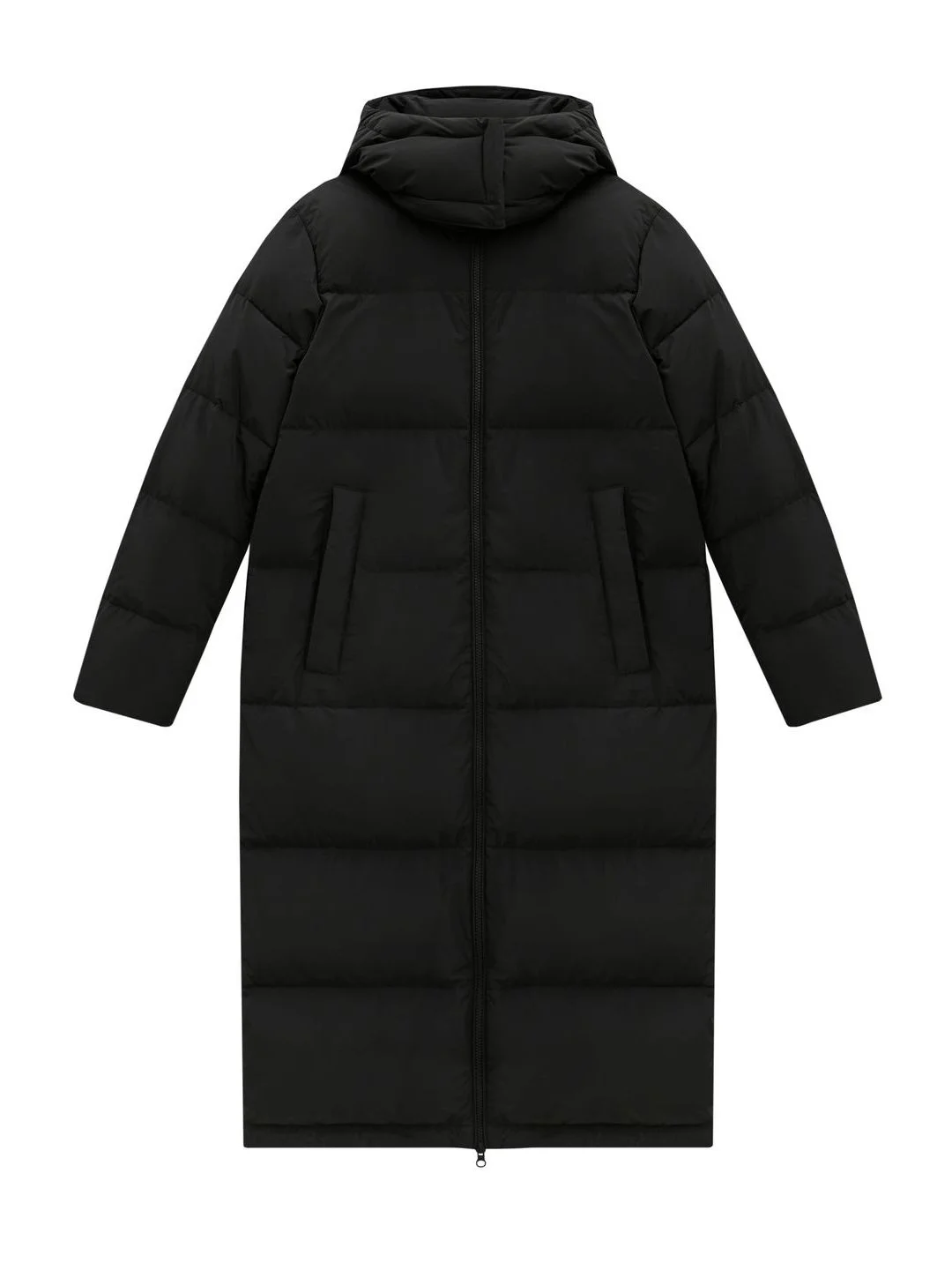 Стеганое пуховое пальто oversize силуэта