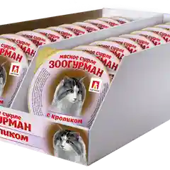 Влажный корм для кошек Суфле ЗООГУРМАН с кроликом д/к ламистеры 100г *20шт