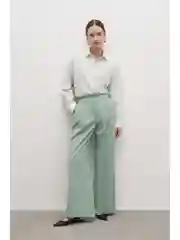 Зеленый брюки палаццо со стрелками