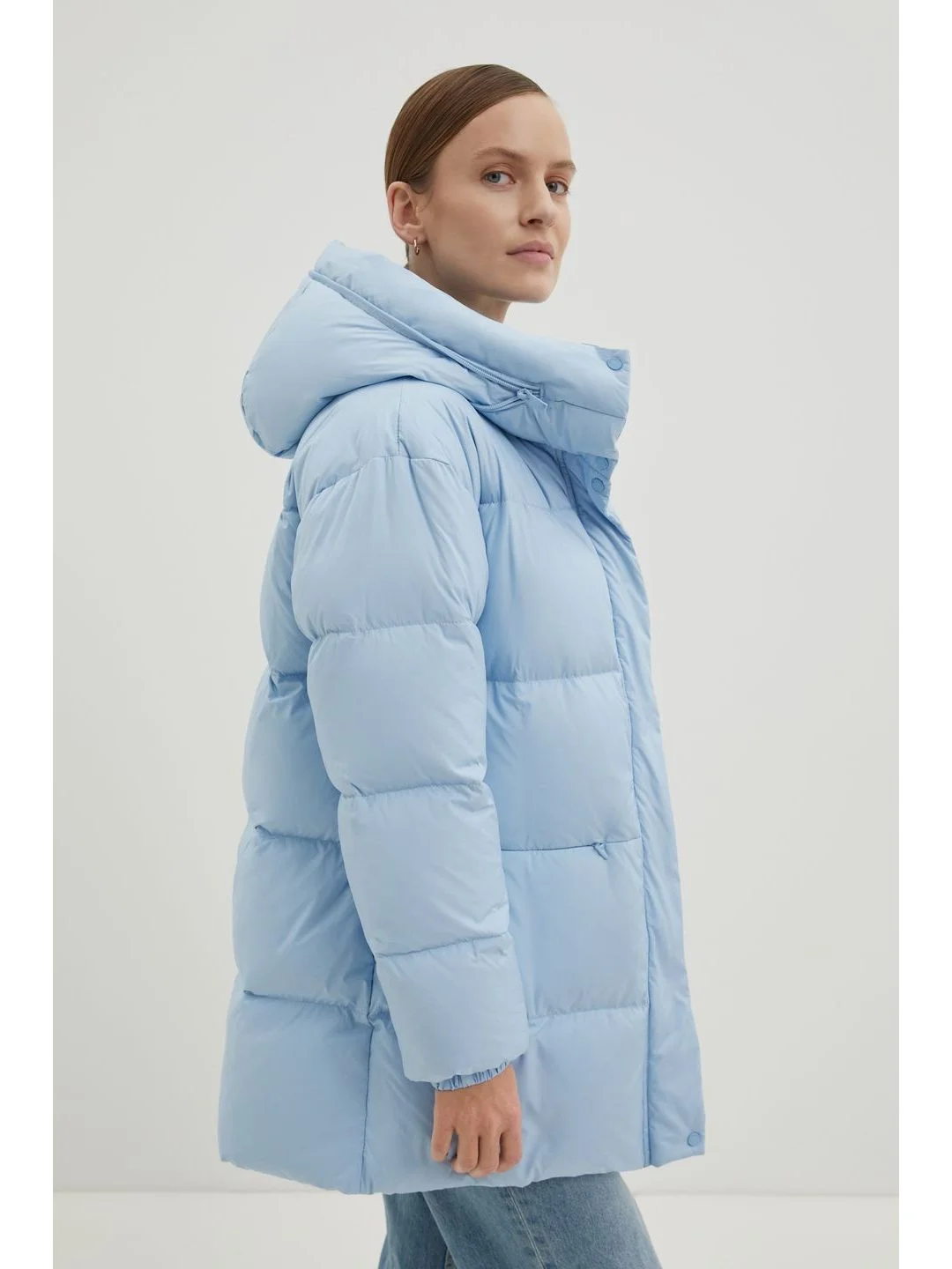 Стеганый пуховик oversize силуэта
